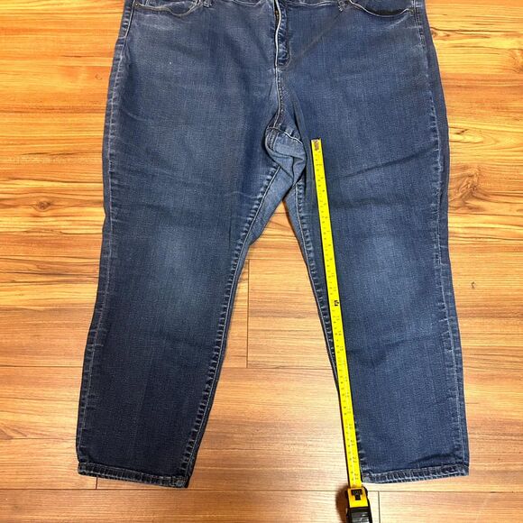 Ava & Viv Jeans Womens 26W Plus Blue Denim Dark Wash Skinny Leg Cropped Retro - Picture 9 of 9